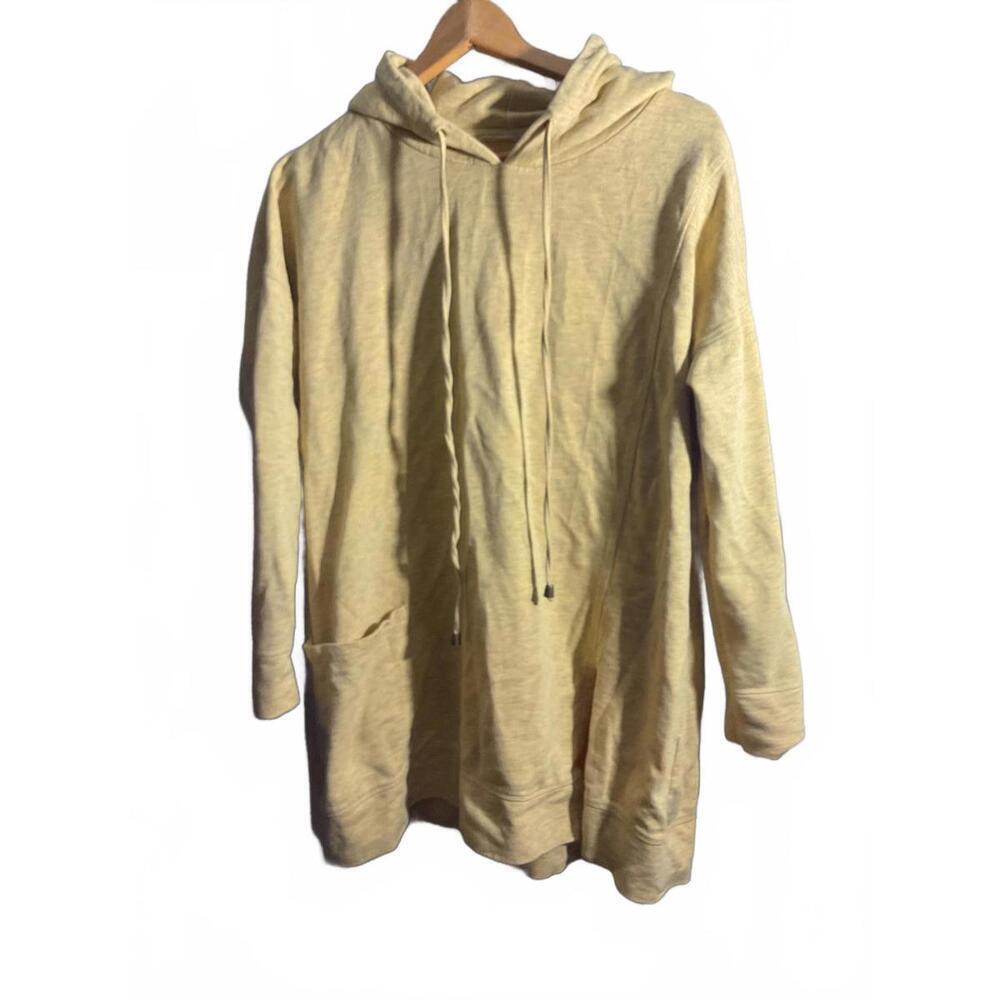 Soft Surroundings Light Yellow Hooded Sweatshirt with Front Pocket Large